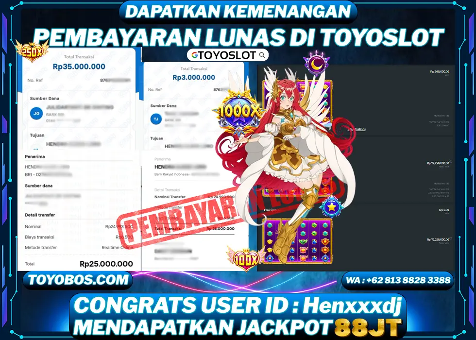 TOYOSLOT - BUKTI KEMENANGAN PUTRI INCES ARYAGAMES Rp88,000,000,- LUNAS